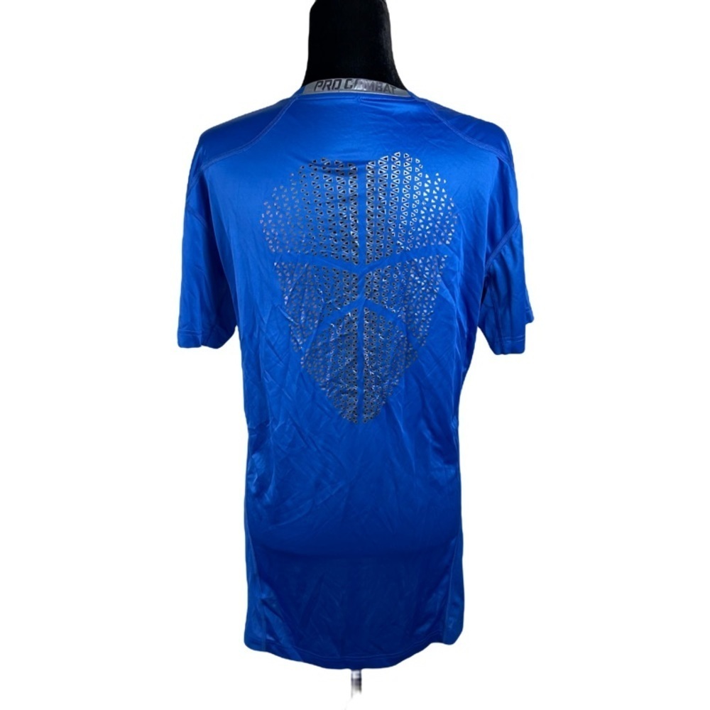 ✅ Nike Pro Combat Dri Fit Compression Cut Out Back blue tee shirt for women XXL - Picture 4 of 14